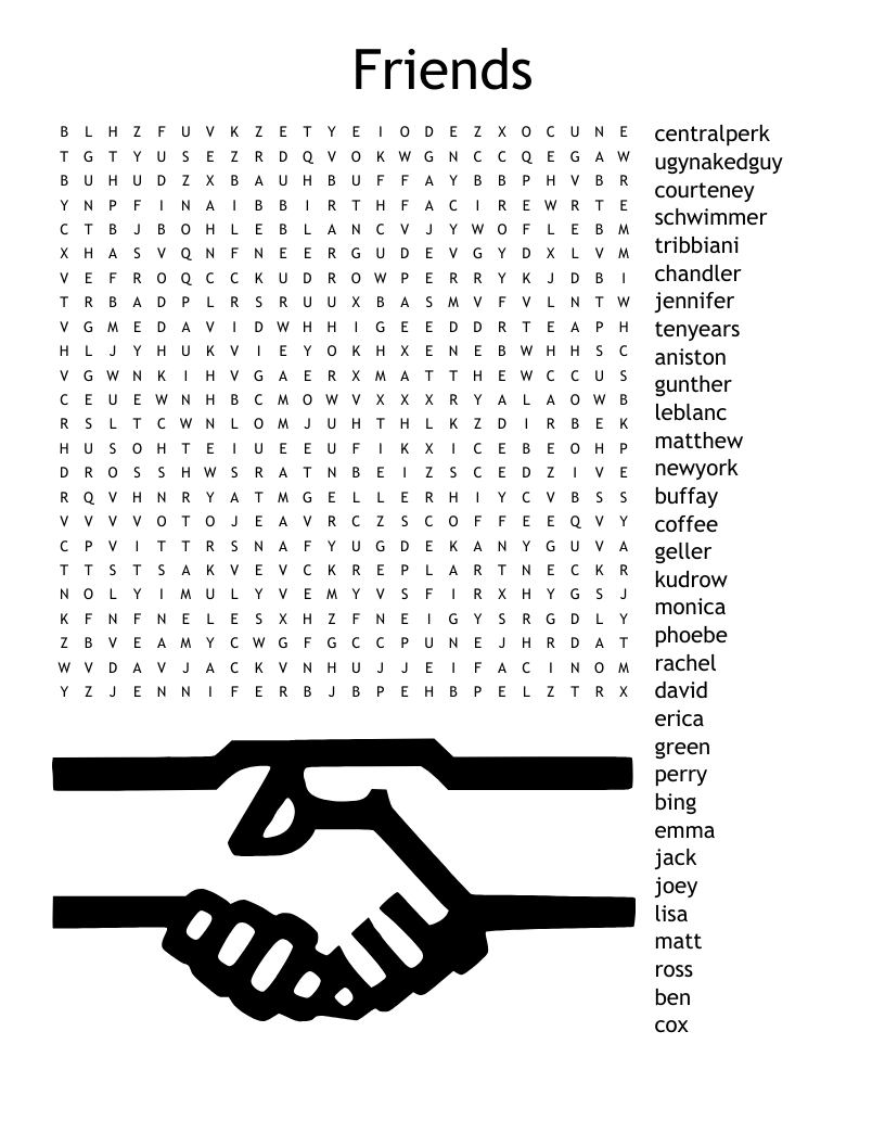 Friends Word Search