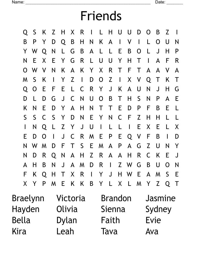 Friends Word Search