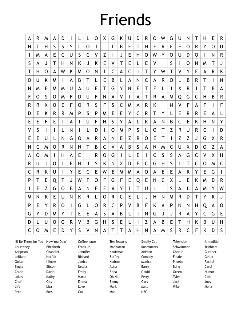 Friends Word Search