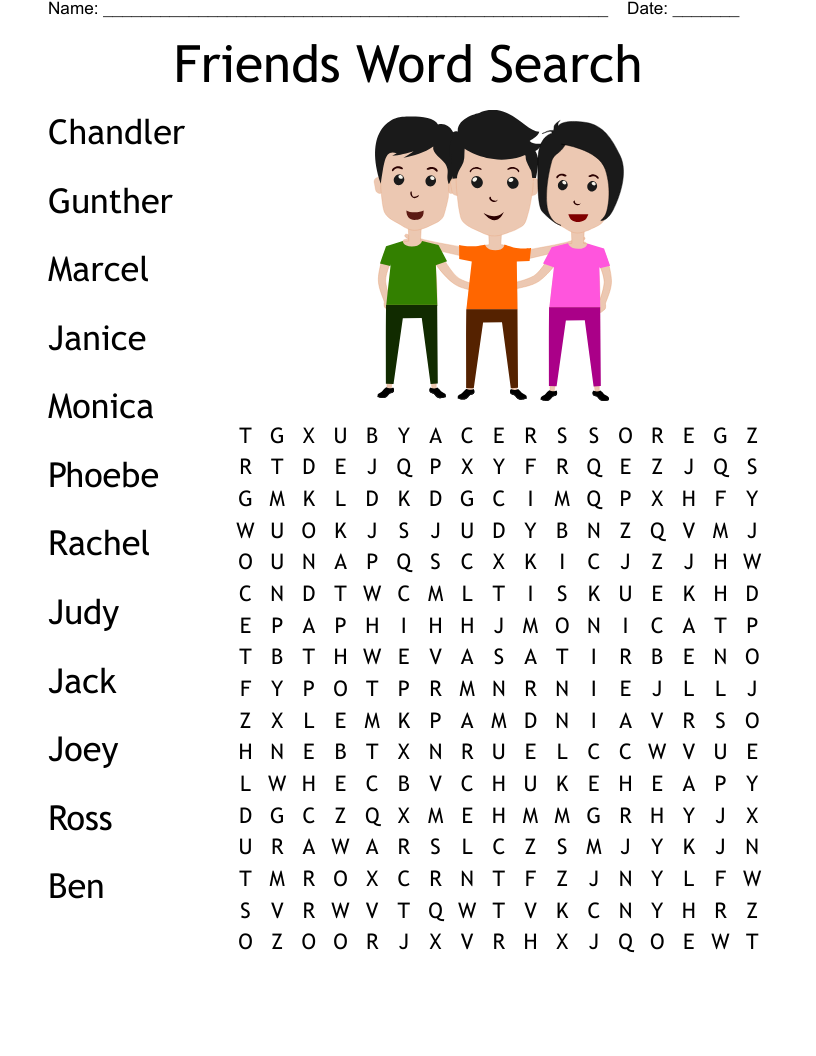 Friends Word Search