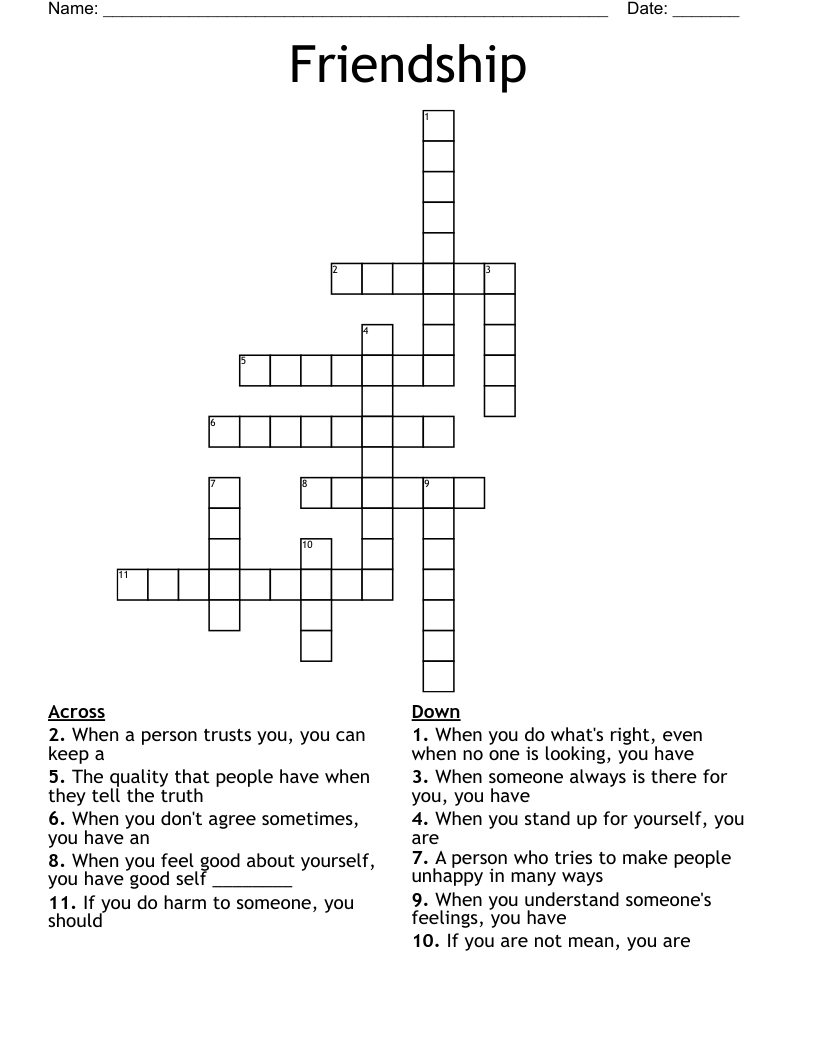 Friendship Crossword