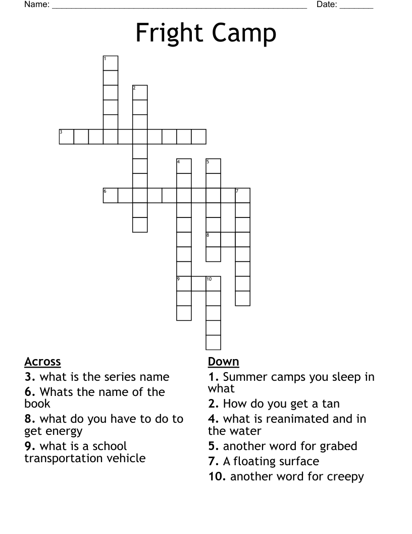 Fright Camp Crossword