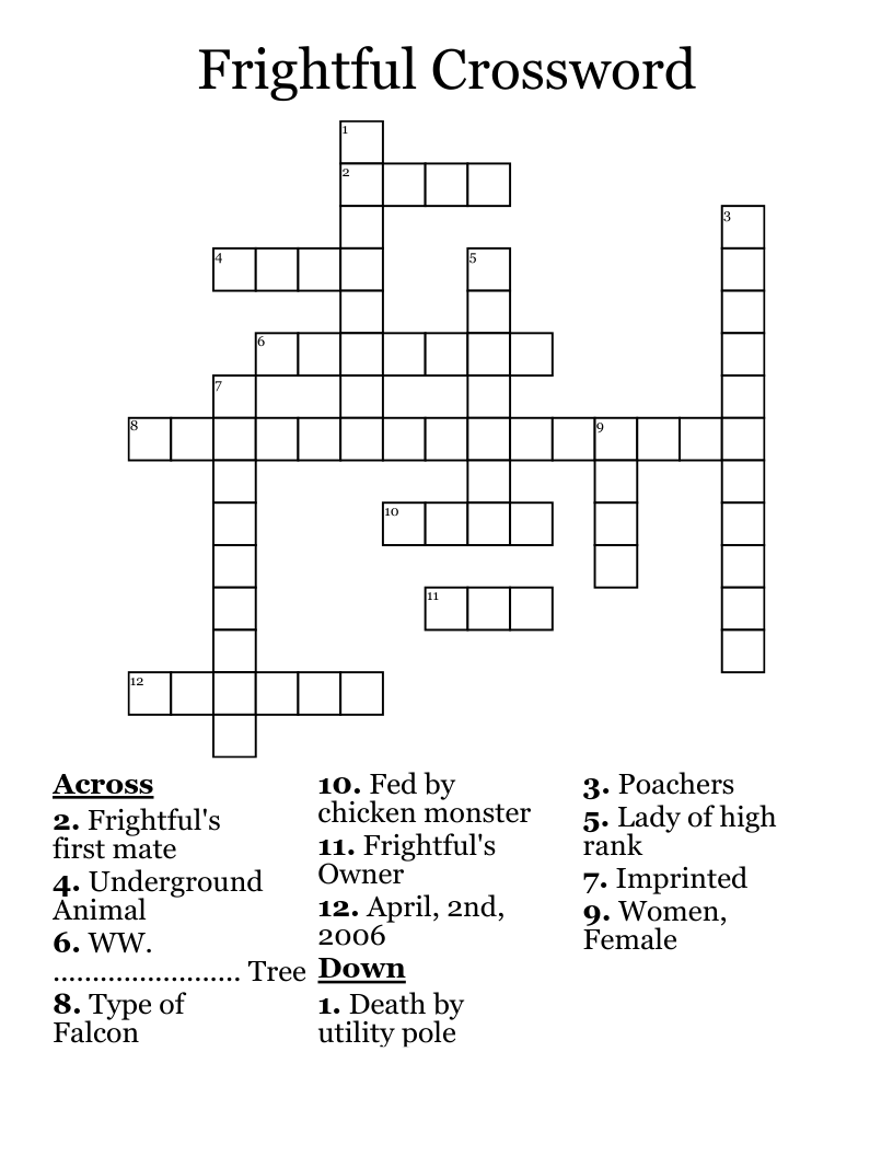 Frightful Crossword
