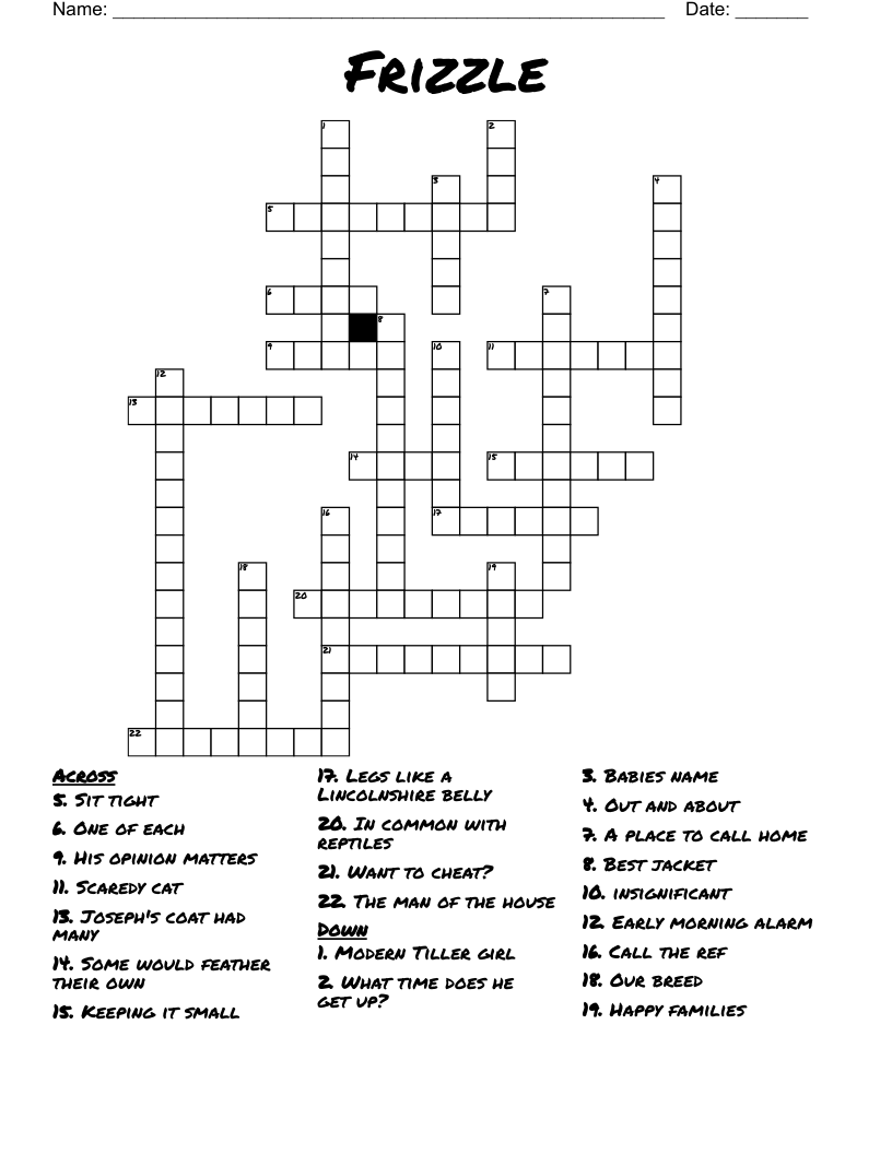 Frizzle Crossword