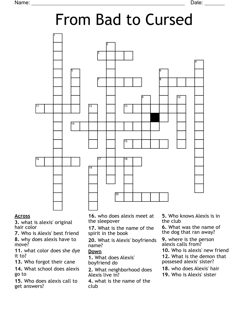 From Bad to Cursed Crossword