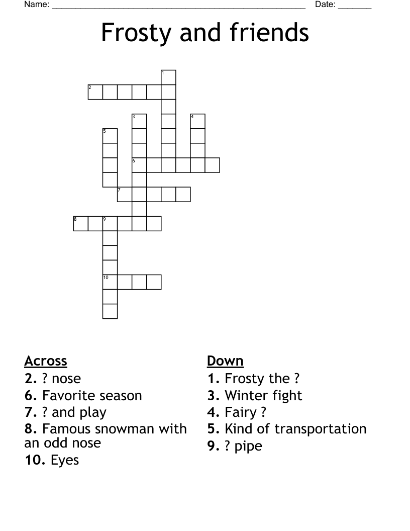 Frosty and friends Crossword