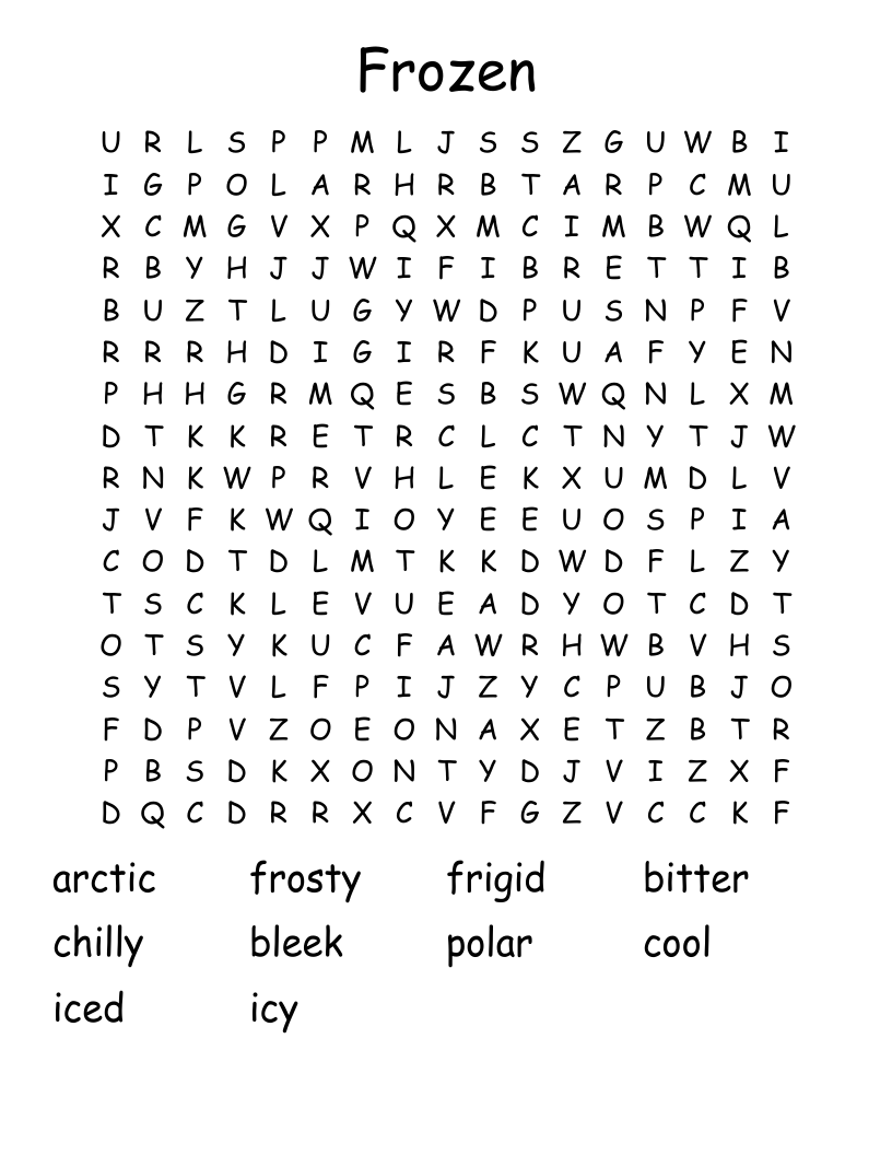 Frozen Word Search