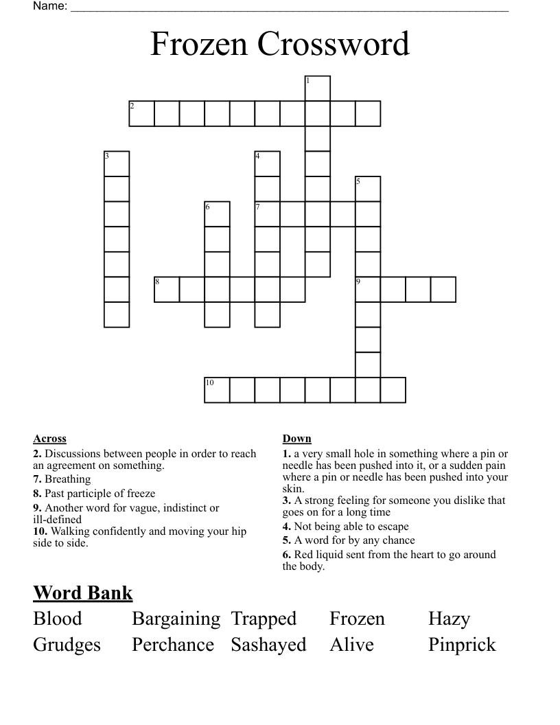 Frozen Crossword