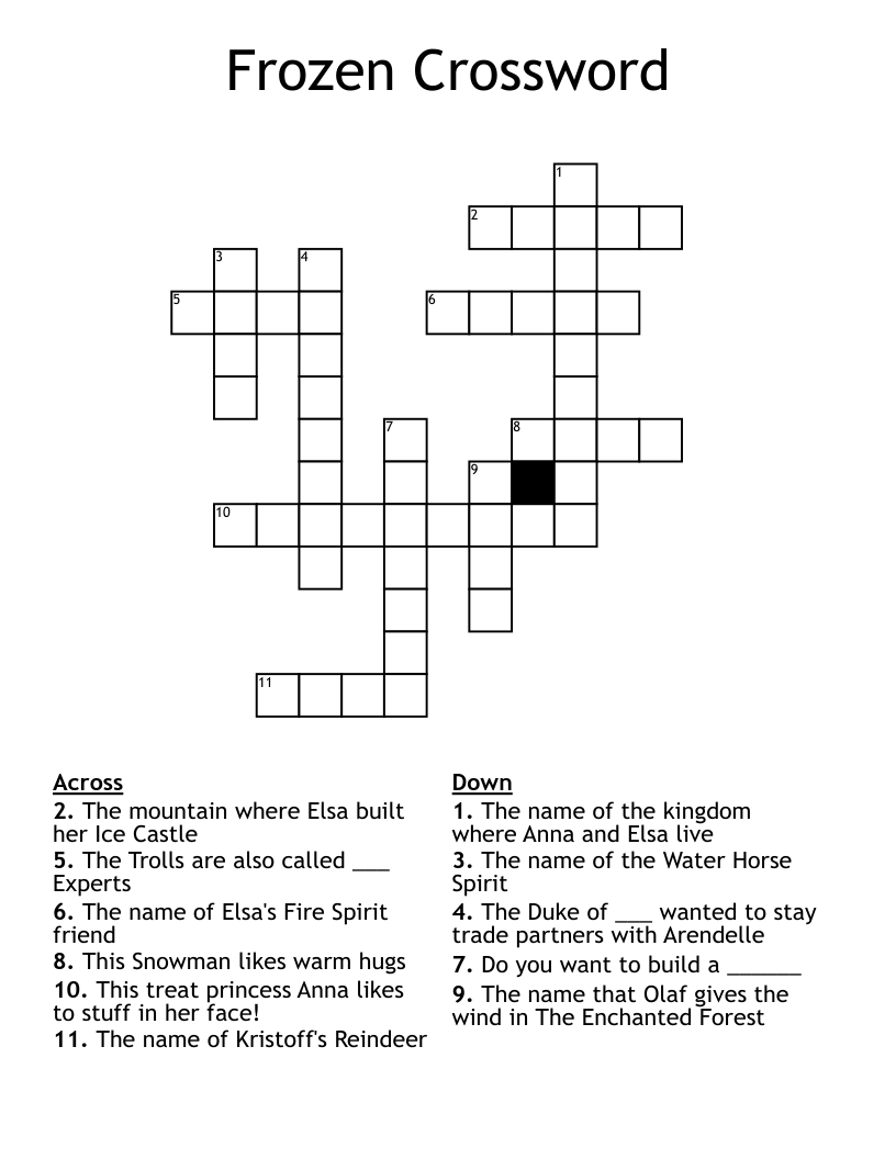 Frozen Crossword