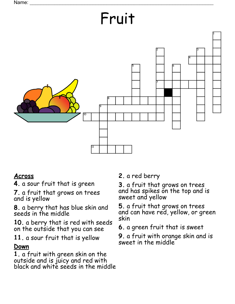 Fruit Crossword