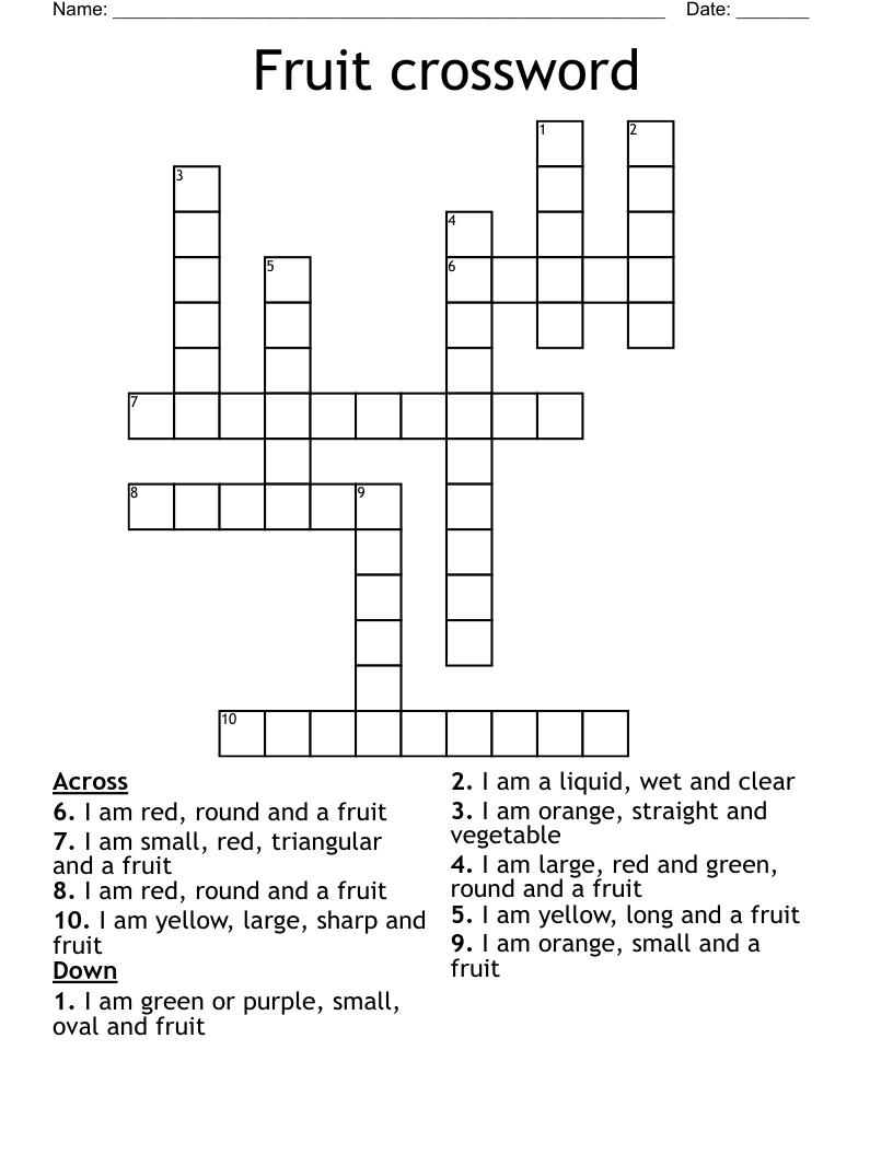 Fruit crossword