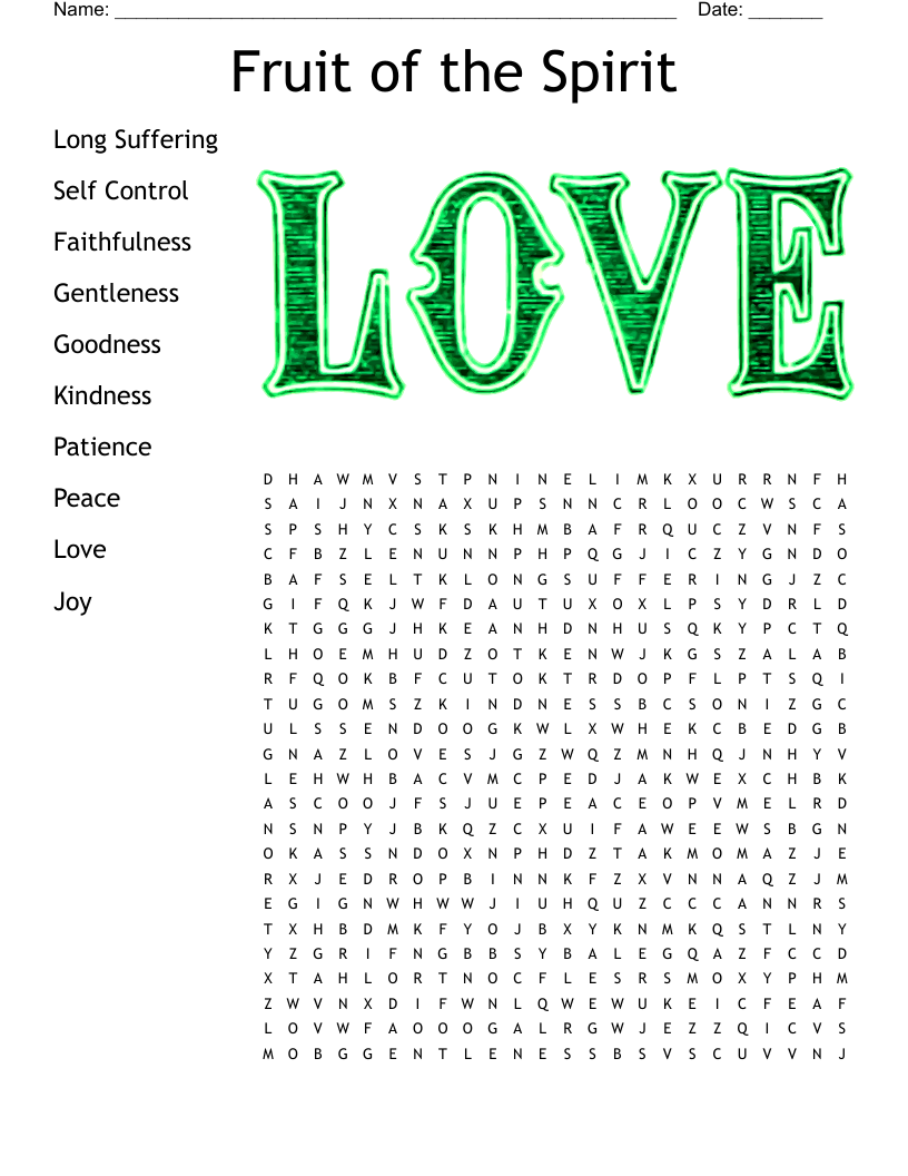 Fruit of the Spirit Word Search