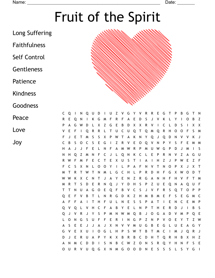 Fruit of the Spirit Word Search