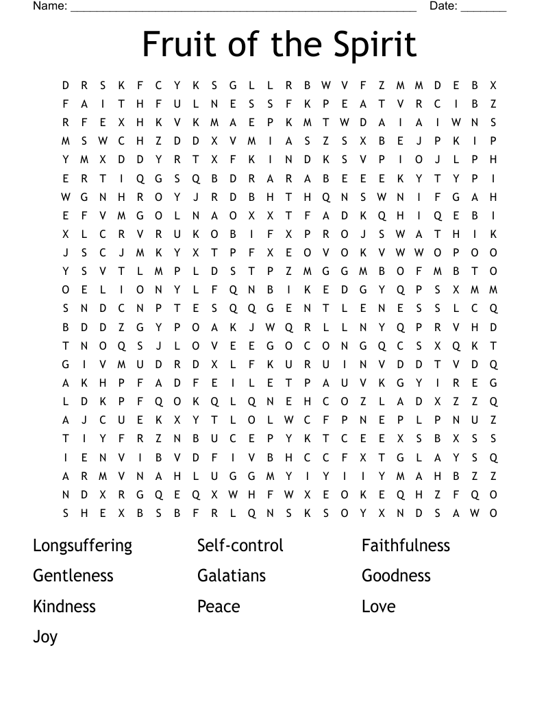 Fruit of the Spirit Word Search