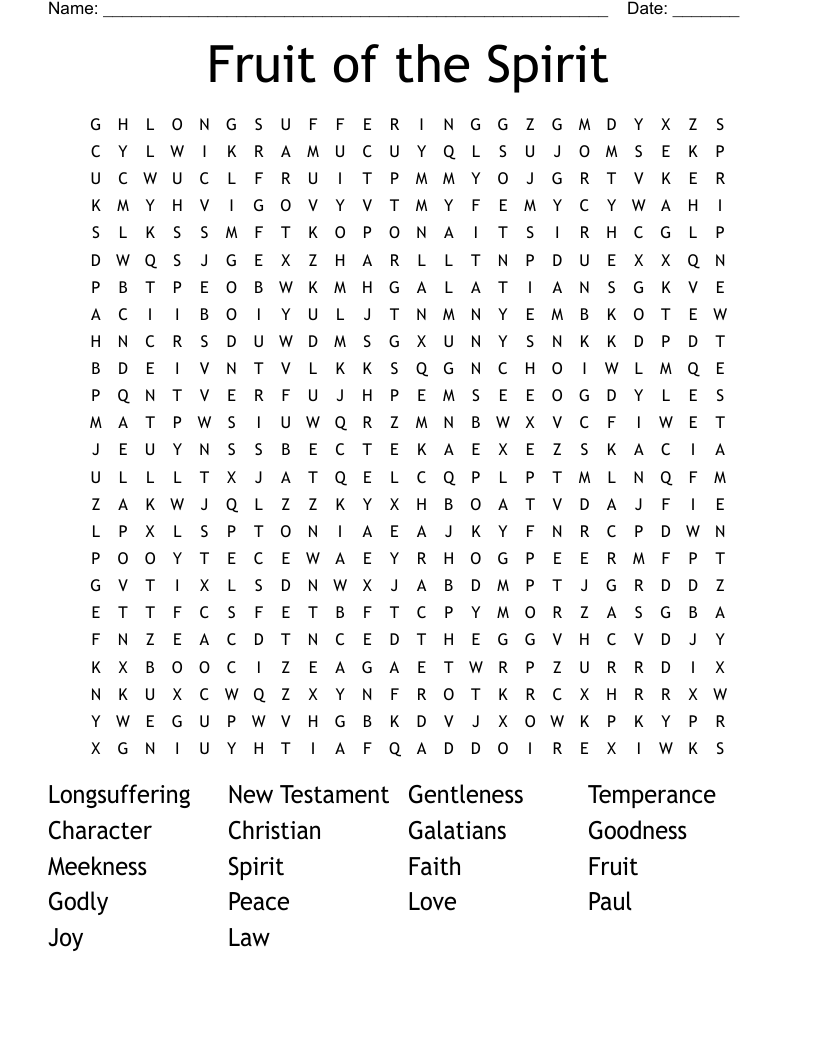 Fruit of the Spirit Word Search