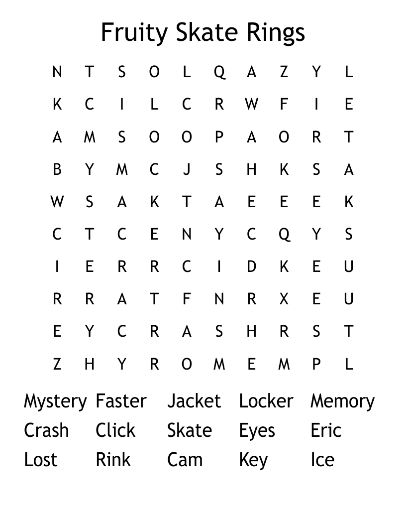 Fruity Skate Rings Word Search