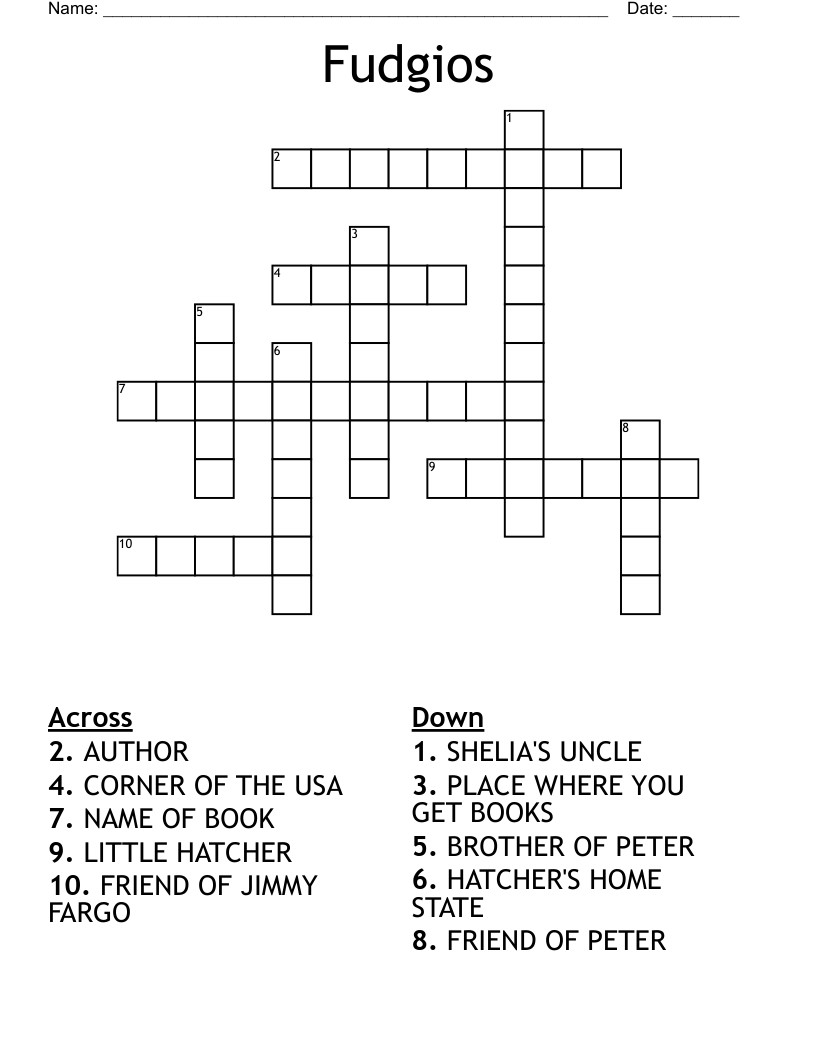 Fudgios Crossword