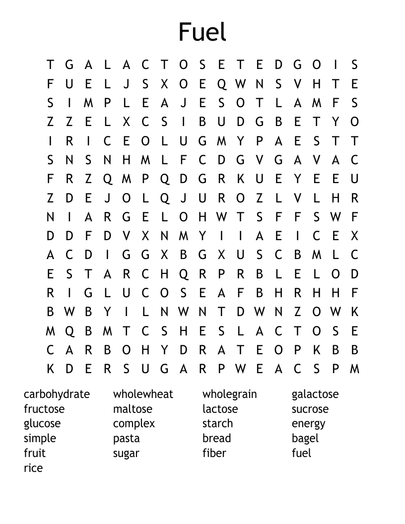 Fuel Word Search