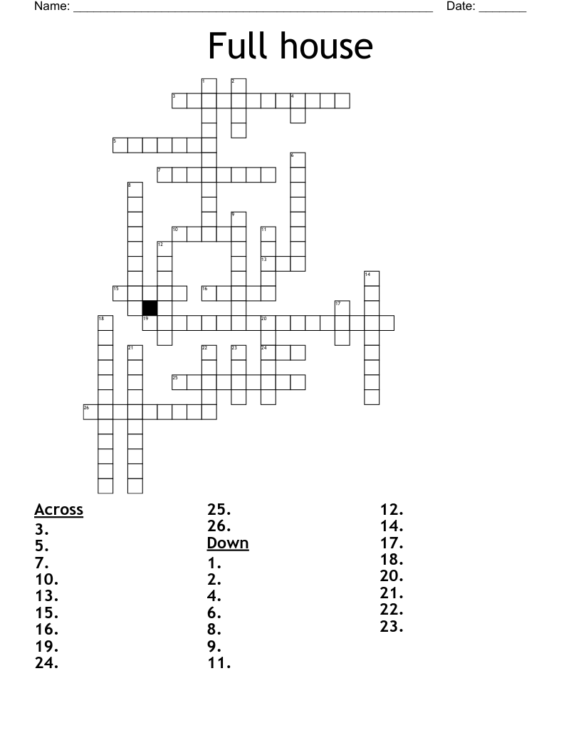 Full house  Crossword