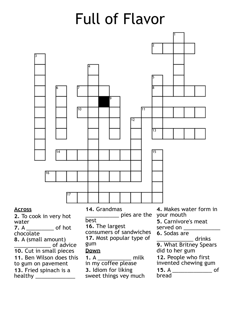 Full of Flavor Crossword