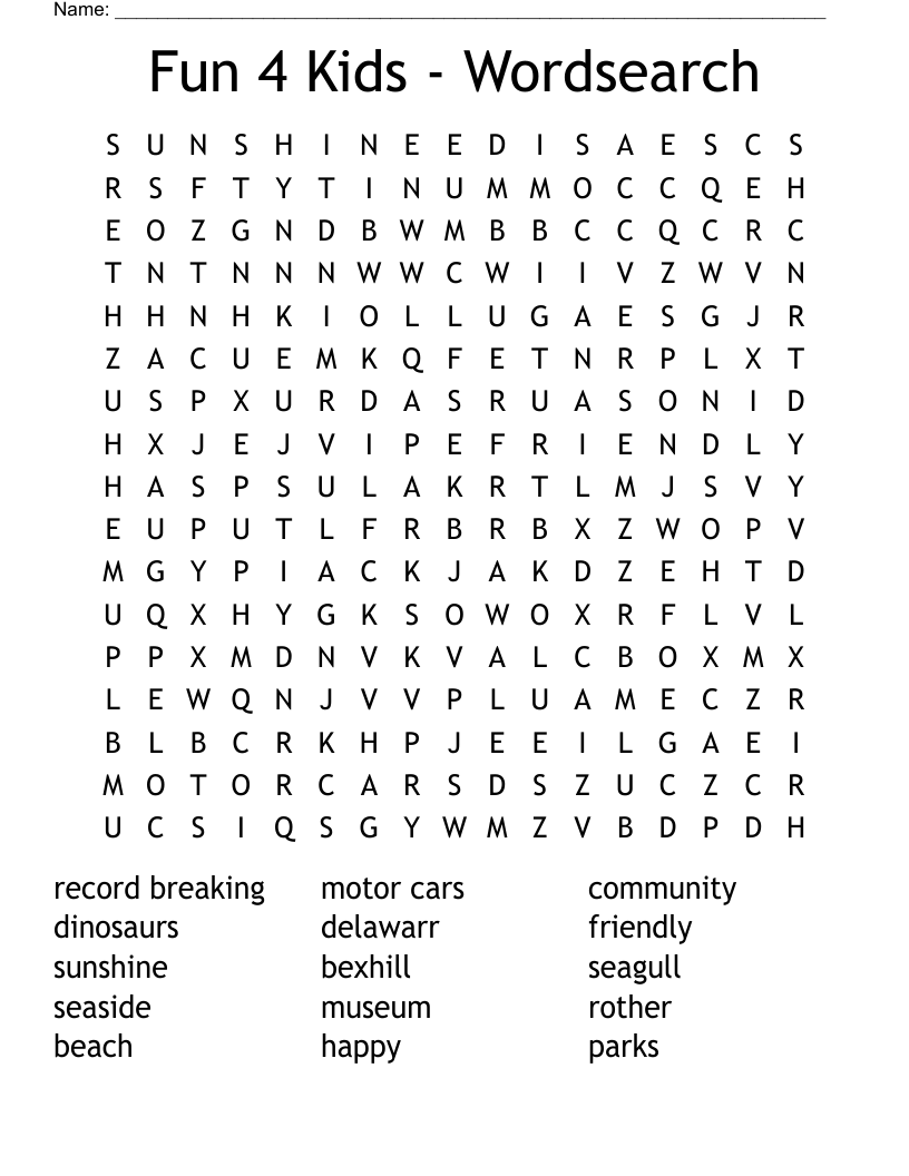 Fun 4 Kids - Wordsearch