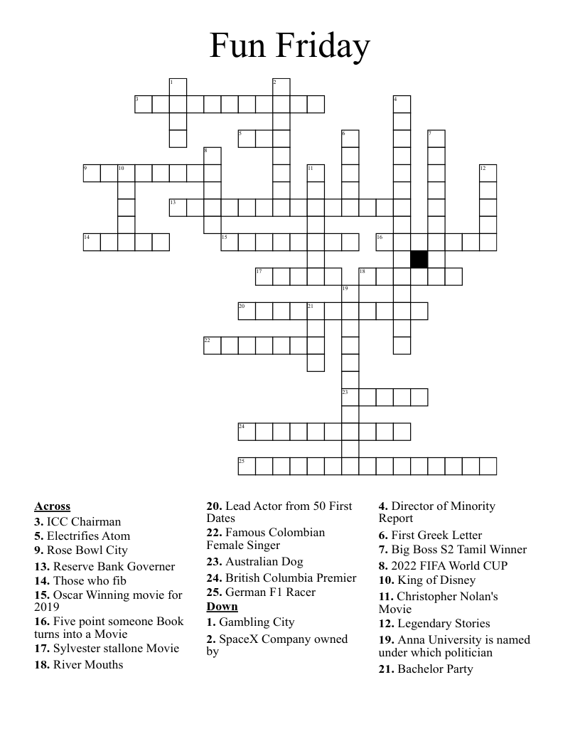 Fun Friday Crossword