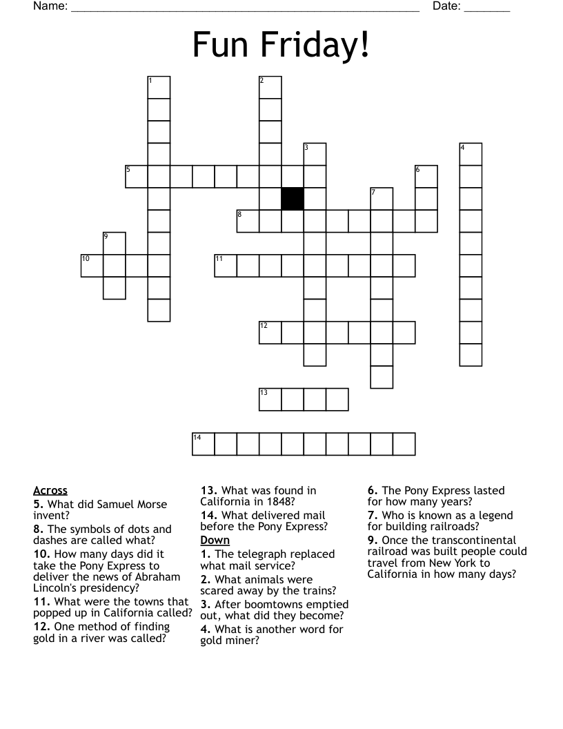 Fun Friday! Crossword