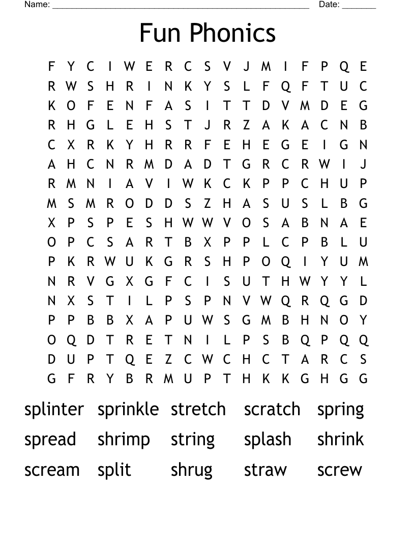 Fun Phonics Word Search