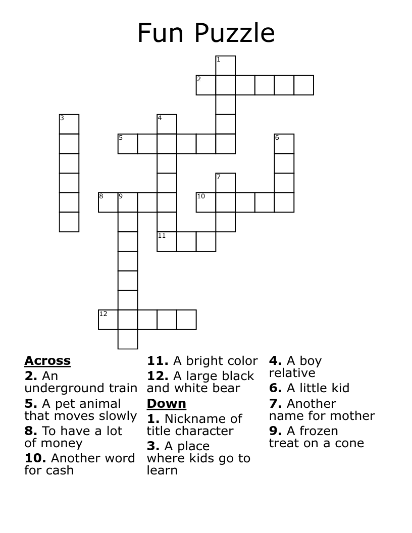 Fun Puzzle Crossword