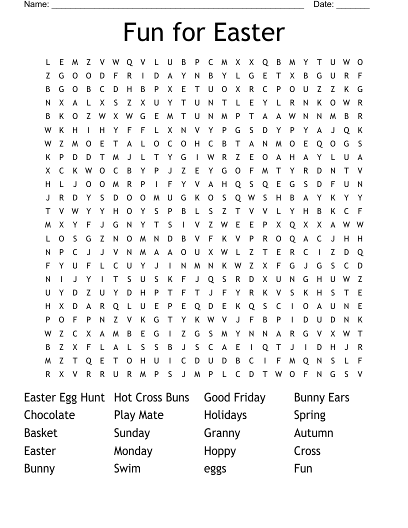 Fun for Easter Word Search