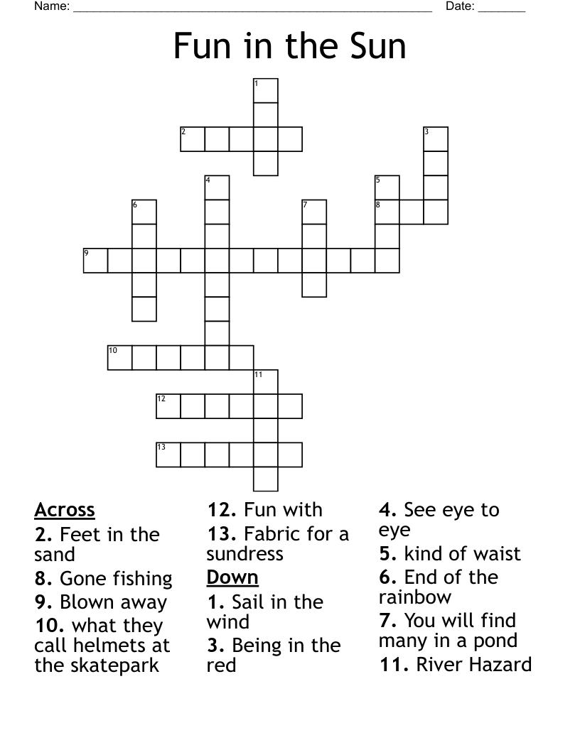 Fun in the Sun Crossword