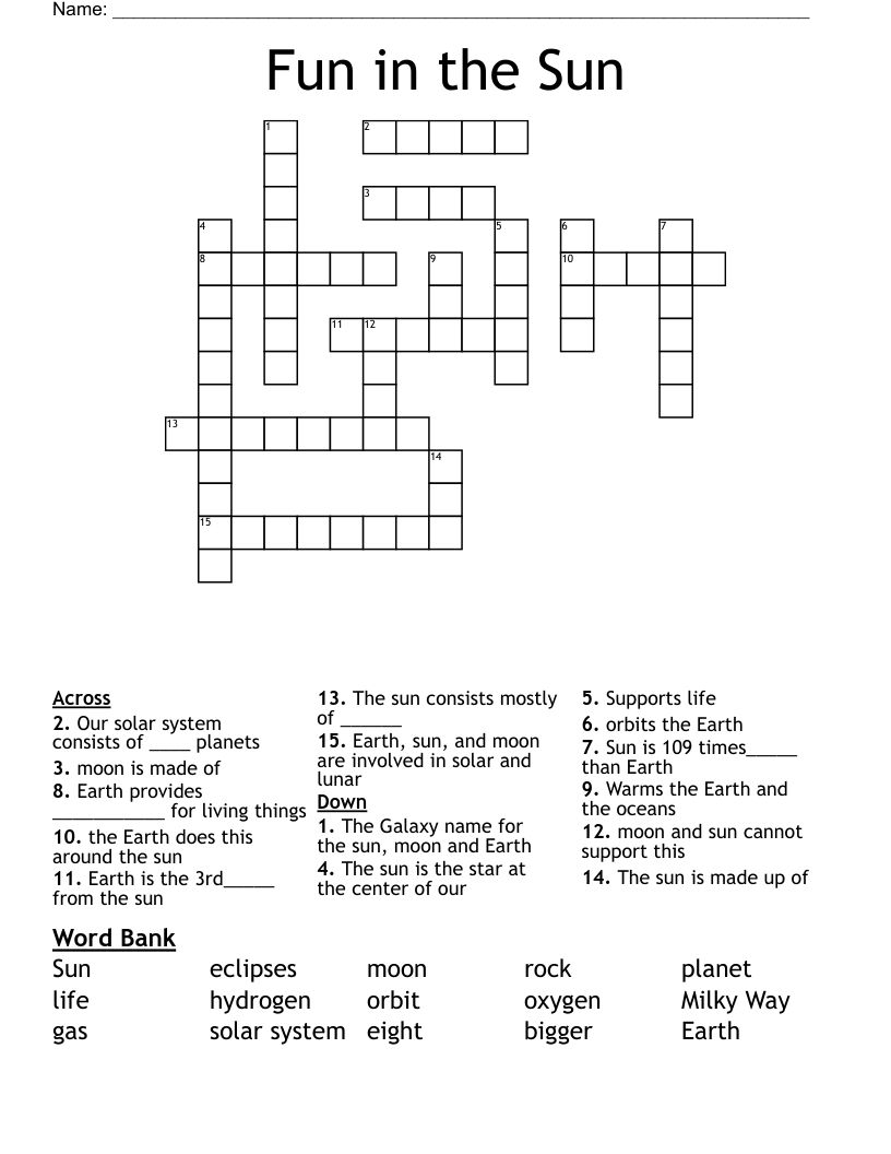Fun in the Sun Crossword