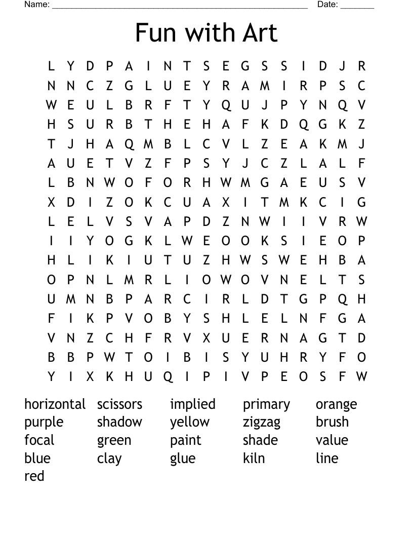 Fun with Art Word Search