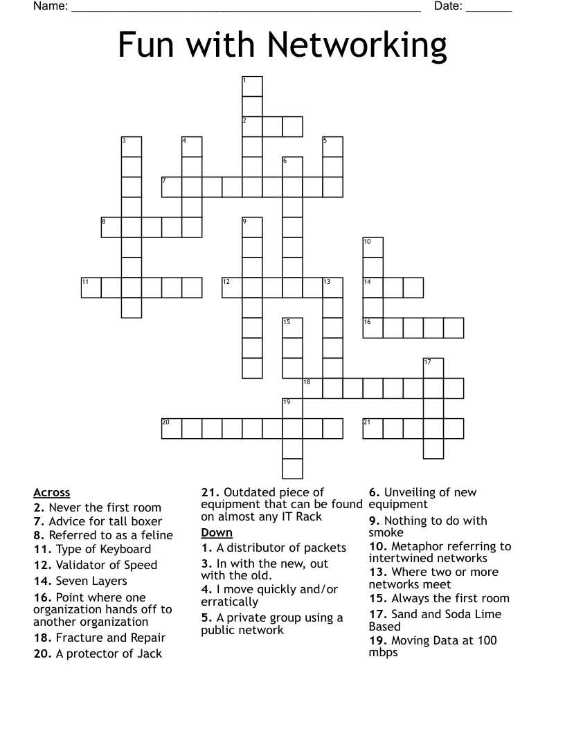 Fun with Networking Crossword