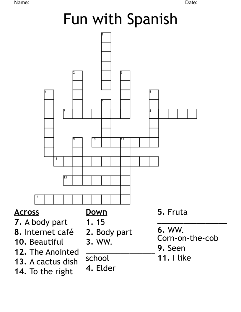 Fun with Spanish Crossword