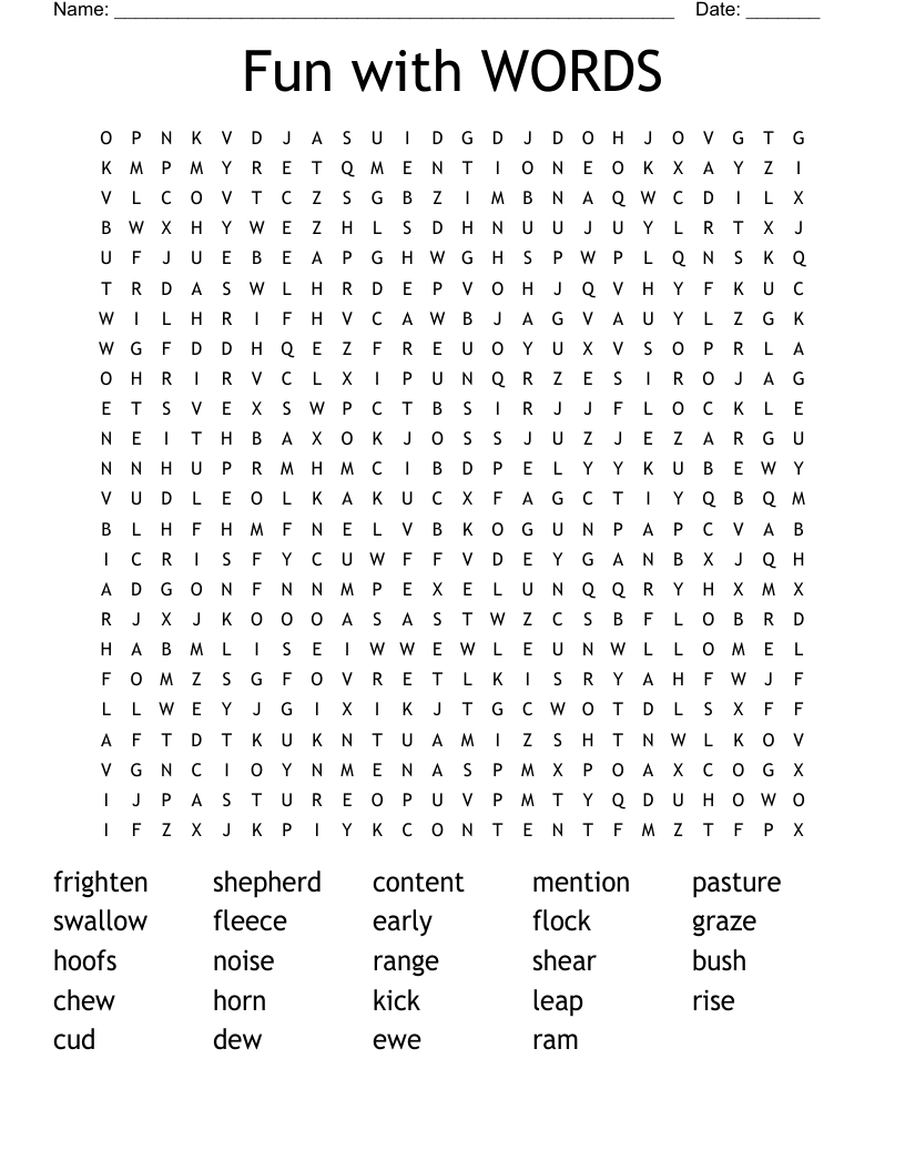 Fun with WORDS Word Search