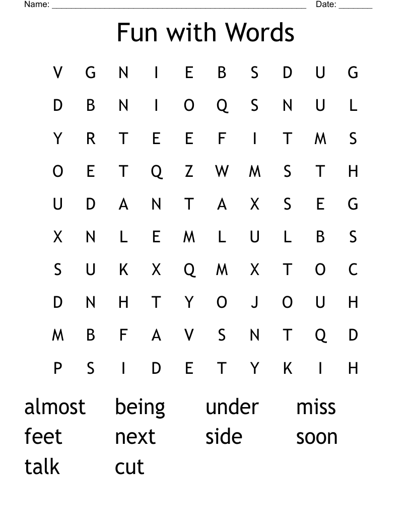 Fun with Words Word Search