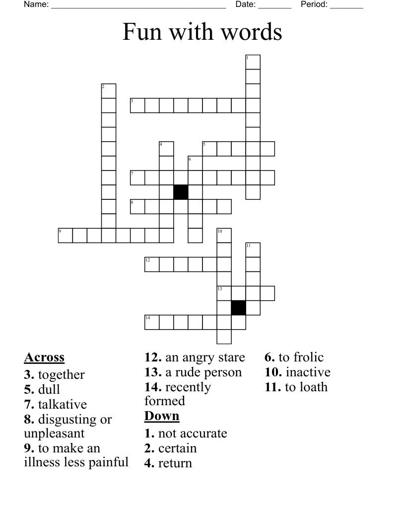 Fun with words Crossword