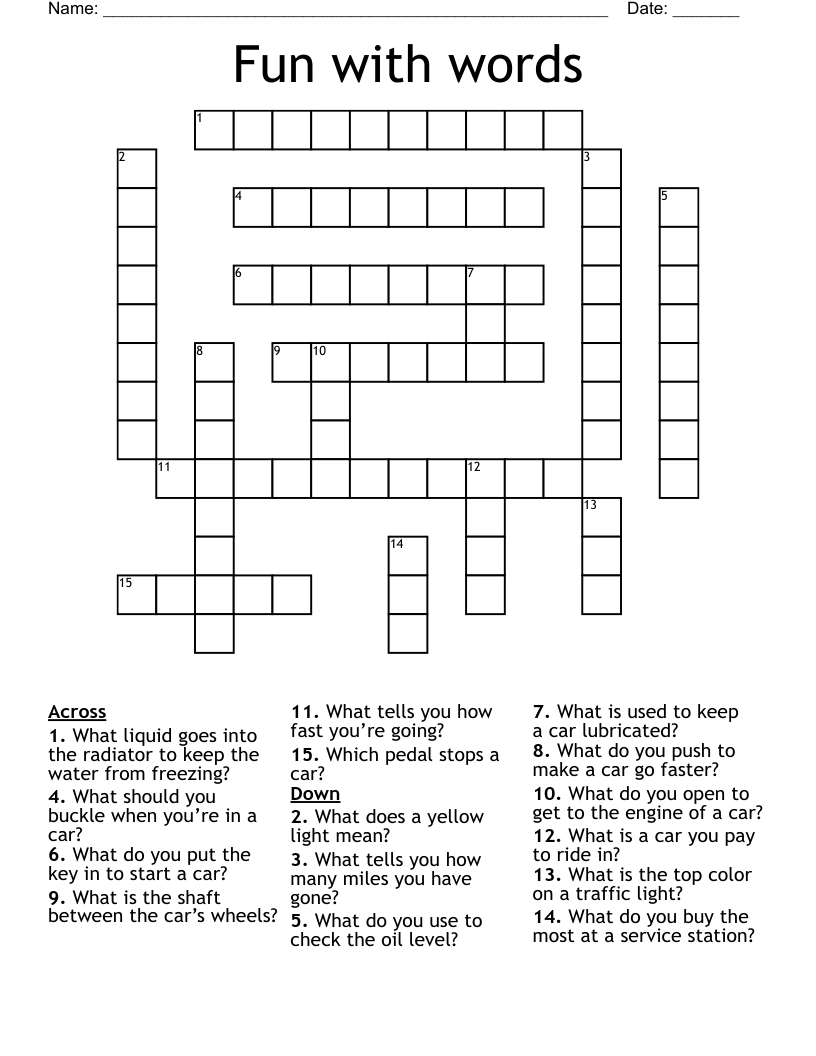 Fun with words Crossword