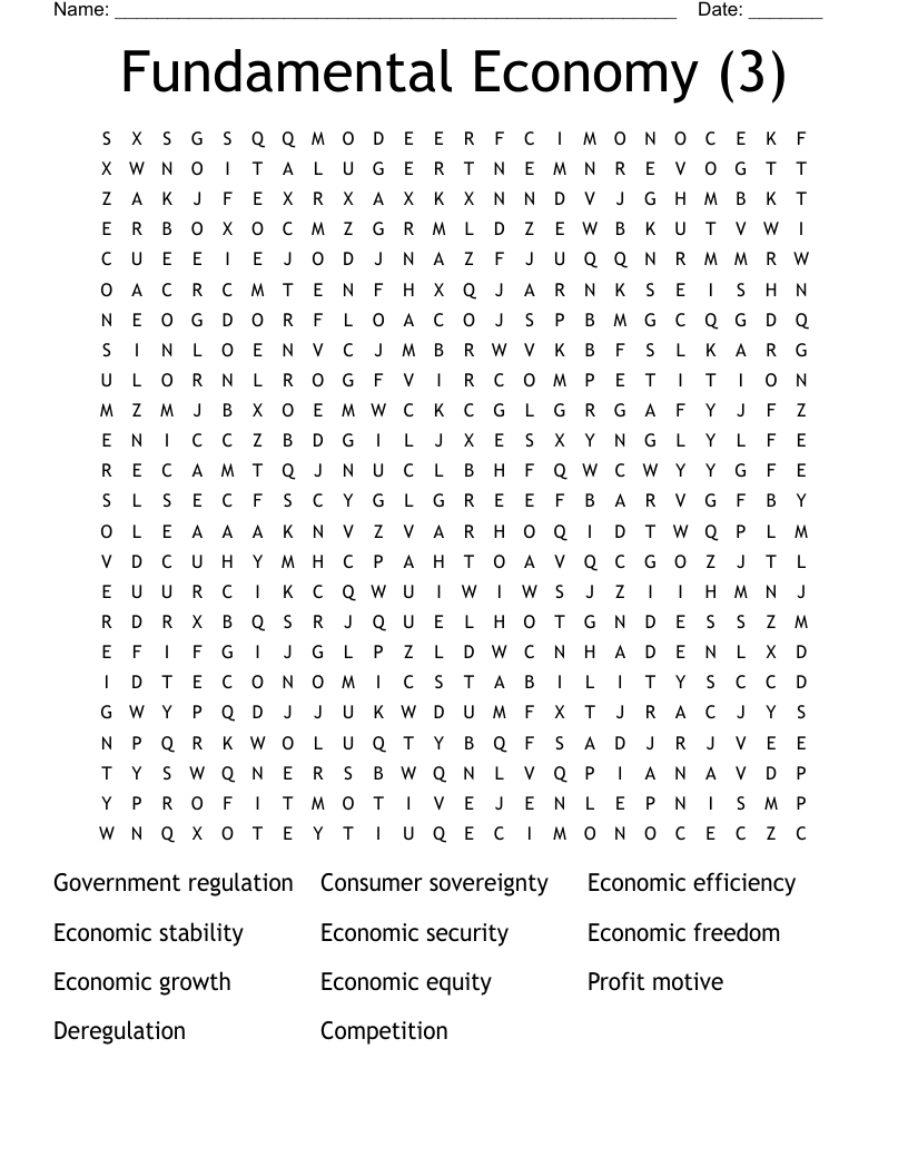 Fundamental Economy (3) Word Search