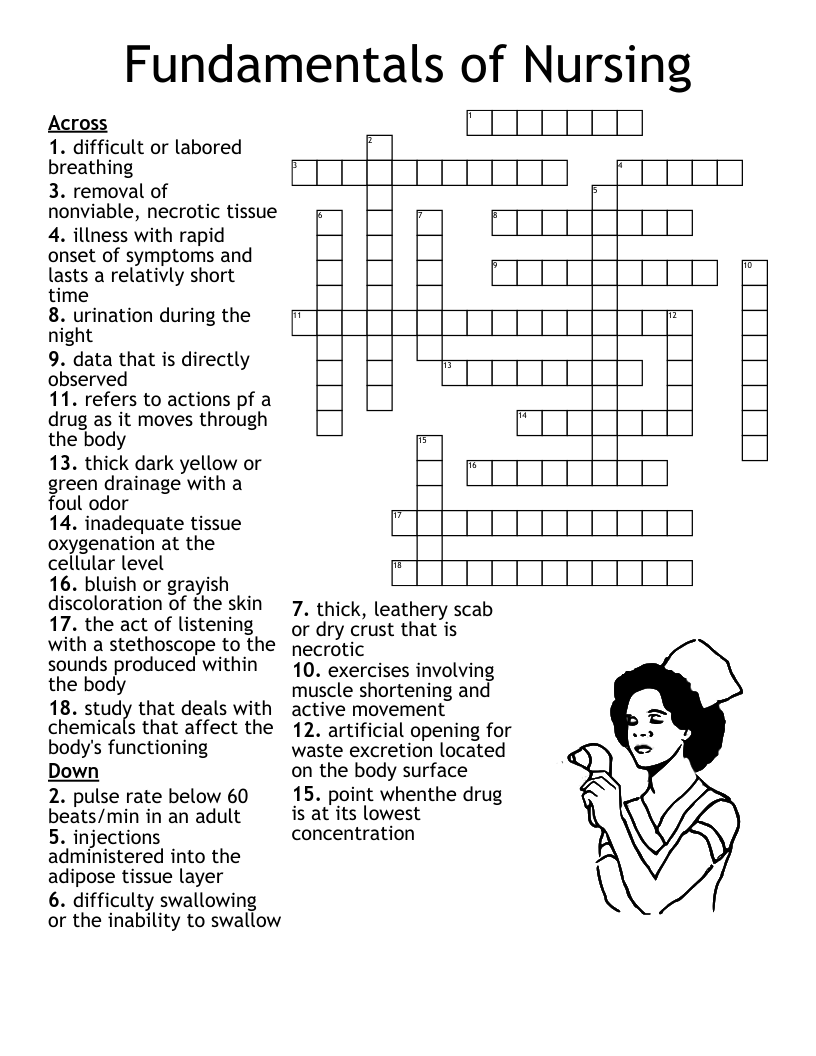 Fundamentals of Nursing Crossword