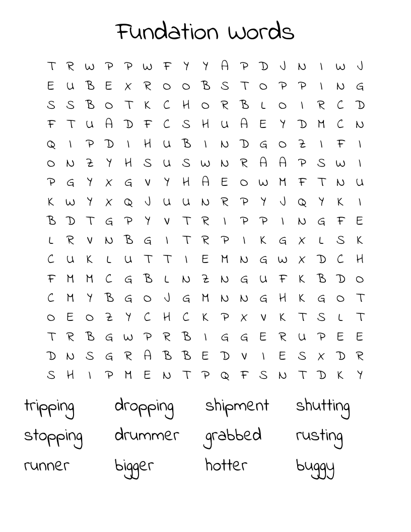 Fundation Words Word Search