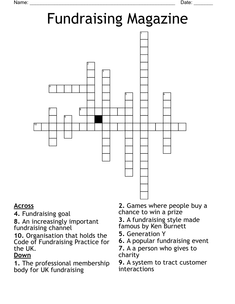 Fundraising Magazine Crossword