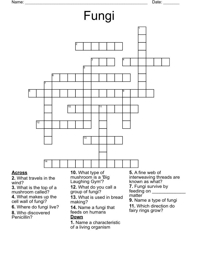 Fungi Crossword