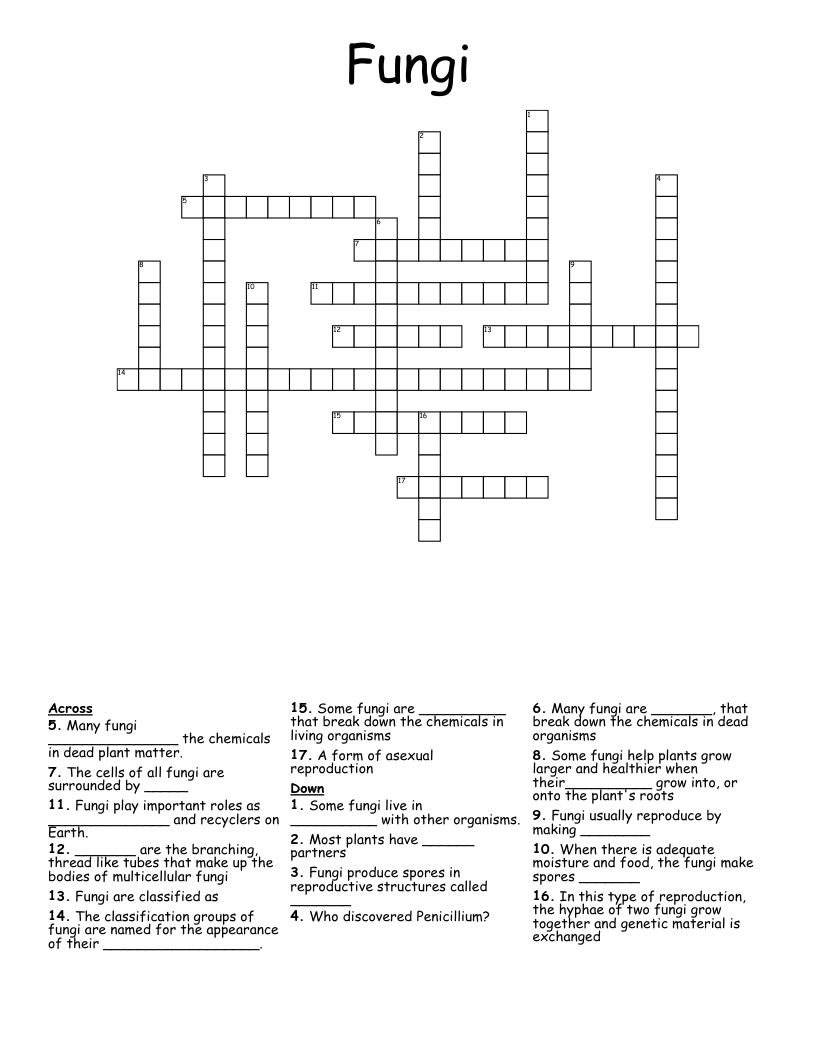 Fungi Crossword