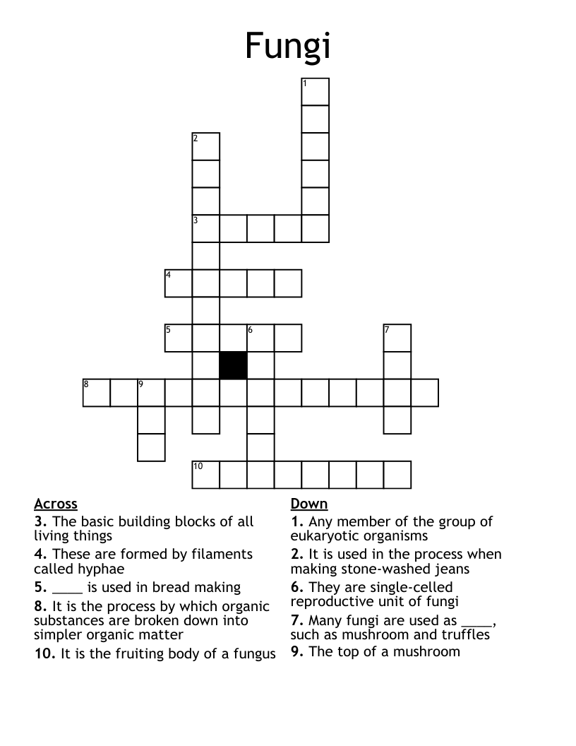 Fungi Crossword