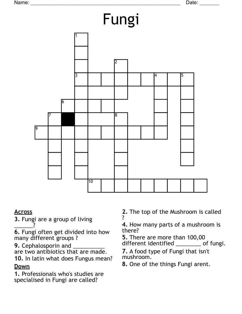 Fungi Crossword