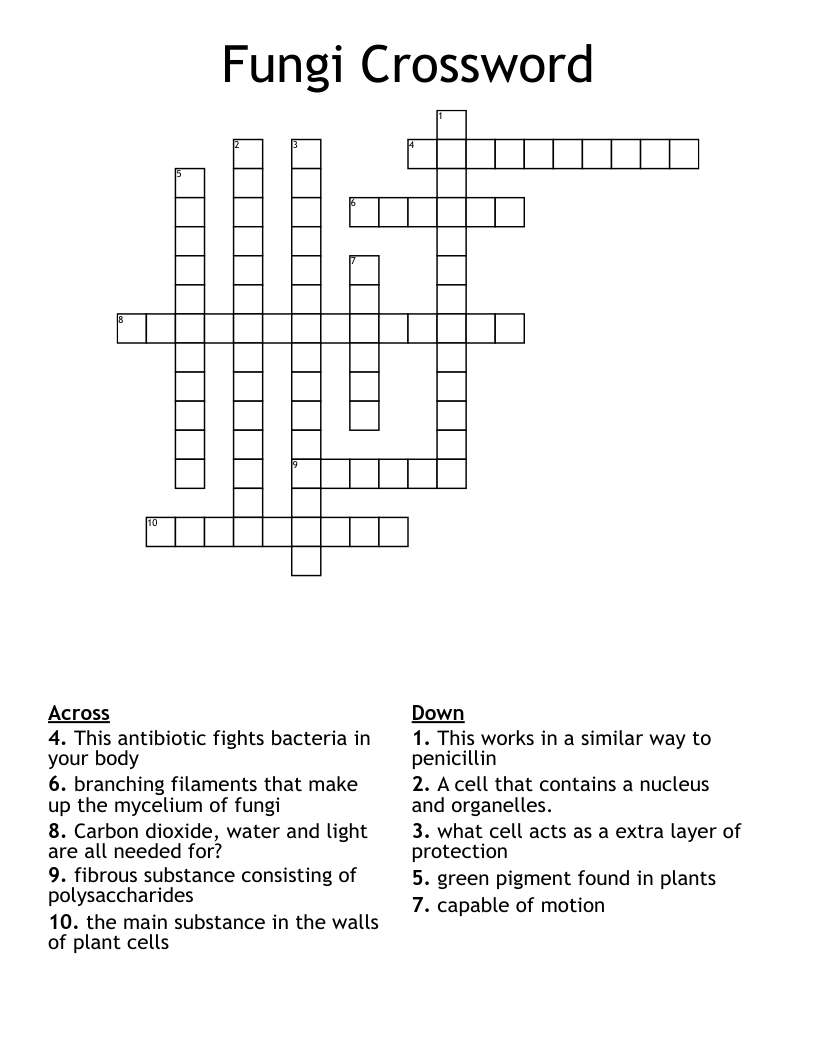 Fungi Crossword