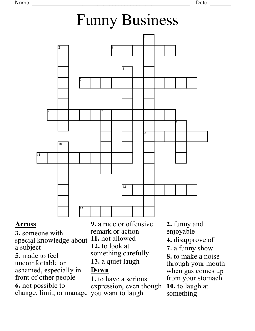 Funny Business Crossword