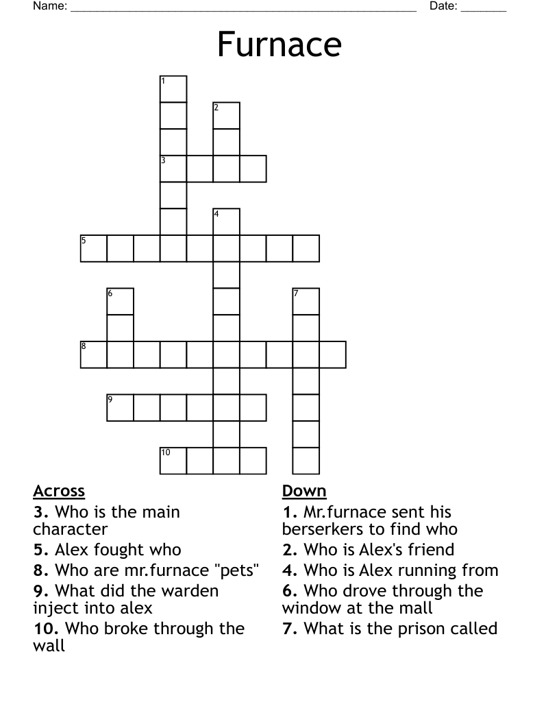 Furnace Crossword